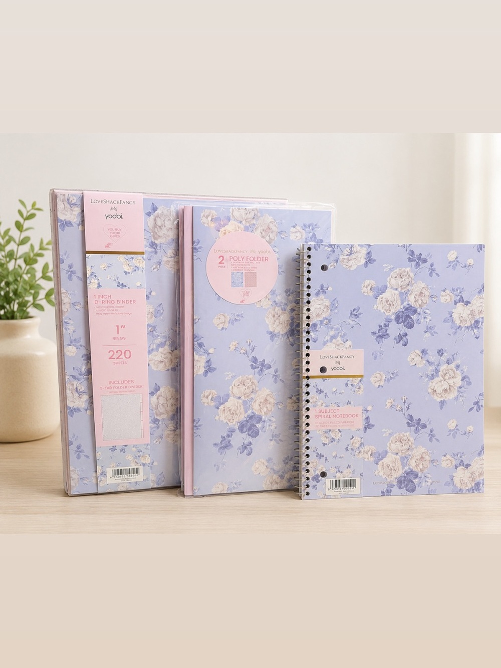 LoveShackFancy Binder, Notebook and Poly Folder 3 Piece Set